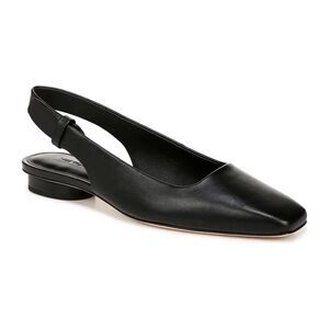 New Vince Vida Slingback Flat Black Leather Sz 8.5